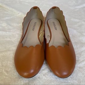 Sociology brown scalloped flats. Size 10. NWOB